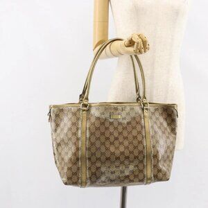 GUCCI GG Crystal Tote Bag Coated Canvas Pink Gold